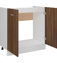 Spülenunterschrank Braun Eiche-Optik 80x46x81,5cm Holzwerkstoff
