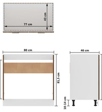 Spülenunterschrank Braun Eiche-Optik 80x46x81,5cm Holzwerkstoff