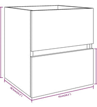 Waschbeckenunterschrank Grau Sonoma 41x38,5x45 cm Holzwerkstoff