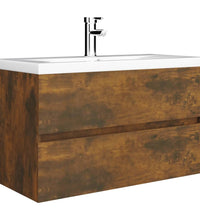 Waschbeckenschrank Räuchereiche 80x38,5x45 cm Holzwerkstoff