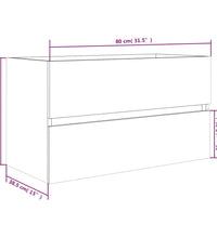 Waschbeckenschrank Räuchereiche 80x38,5x45 cm Holzwerkstoff