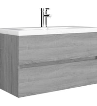 Waschbeckenunterschrank Grau Sonoma 80x38,5x45 cm Holzwerkstoff