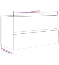 Waschbeckenunterschrank Grau Sonoma 80x38,5x45 cm Holzwerkstoff