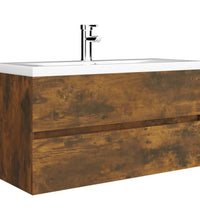 Waschbeckenschrank Räuchereiche 90x38,5x45 cm Holzwerkstoff