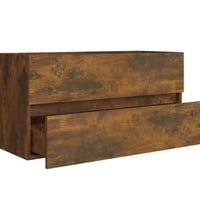 Waschbeckenschrank Räuchereiche 90x38,5x45 cm Holzwerkstoff