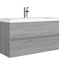 Waschbeckenunterschrank Grau Sonoma 90x38,5x45 cm Holzwerkstoff