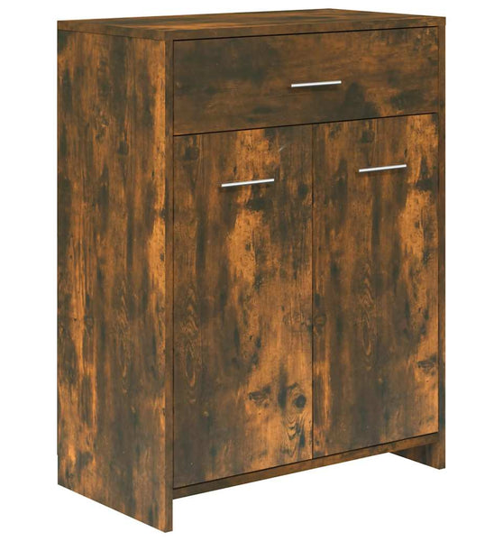 Badezimmerschrank Räuchereiche 60x33x80 cm Holzwerkstoff