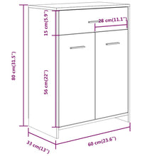 Badezimmerschrank Räuchereiche 60x33x80 cm Holzwerkstoff