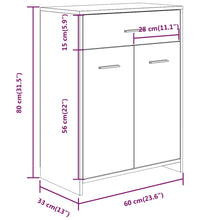 Badezimmerschrank Grau Sonoma 60x33x80 cm Holzwerkstoff