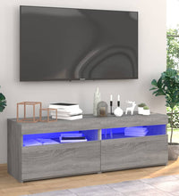 TV-Schränke 2 Stk. mit LED-Leuchten Grau Sonoma 60x35x40 cm