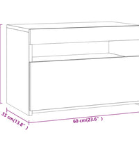 TV-Schränke 2 Stk. mit LED-Leuchten Grau Sonoma 60x35x40 cm