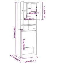 Waschmaschinenschrank Braun Eichen-Optik 64x25,5x190 cm