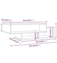 Couchtisch Braun Eichen-Optik 105x55x32 cm Holzwerkstoff