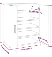 Schuhschrank Räuchereiche 60x35x70 cm Holzwerkstoff