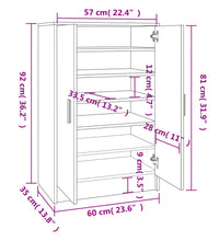 Schuhschrank Räuchereiche 60x35x92 cm Holzwerkstoff