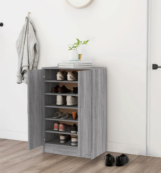 Schuhschrank Grau Sonoma 60x35x92 cm Holzwerkstoff