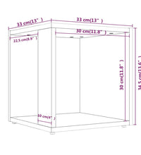 Beistelltisch Braun Eichen-Optik 33x33x34,5 cm Holzwerkstoff