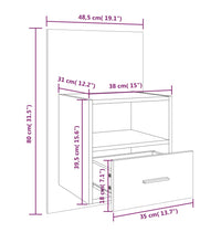 Wand-Nachttische 2 Stk. Betongrau