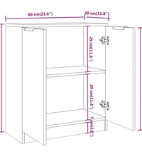 Sideboard Schwarz 60x30x70 cm Holzwerkstoff