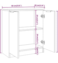Sideboard Hochglanz-Weiß 60x30x70 cm Holzwerkstoff