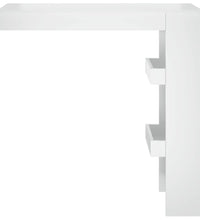 Wand-Bartisch Hochglanz-Weiß 102x45x103,5 cm Holzwerkstoff