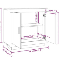 Sideboard Hochglanz-Weiß 80x40x75 cm Holzwerkstoff