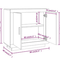 Sideboard Räuchereiche 80x40x75 cm Holzwerkstoff