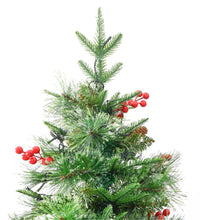 Weihnachtsbaum mit Beleuchtung und Kiefernzapfen Grün 225 cm