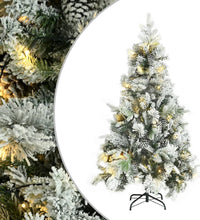 Weihnachtsbaum mit Beleuchtung Schnee und Zapfen 195 cm PVC&PE