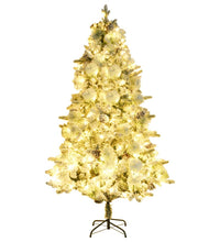 Weihnachtsbaum mit Beleuchtung Schnee und Zapfen 195 cm PVC&PE