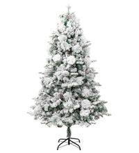 Weihnachtsbaum mit Beleuchtung Schnee und Zapfen 195 cm PVC&PE