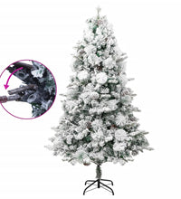 Weihnachtsbaum mit Beleuchtung Schnee und Zapfen 195 cm PVC&PE