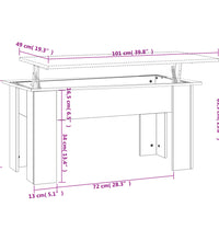 Couchtisch Hochglanz-Weiß 101x49x52 cm Holzwerkstoff