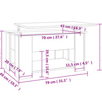 Couchtisch Betongrau 79x49x41 cm Holzwerkstoff