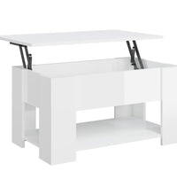 Couchtisch Hochglanz-Weiß 79x49x41 cm Holzwerkstoff