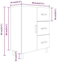 Sideboard Schwarz 69,5x34x90 cm Holzwerkstoff