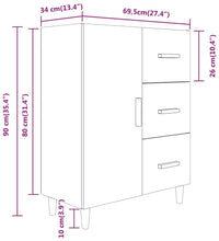 Sideboard Braun Eichen-Optik 69,5x34x90 cm Holzwerkstoff