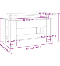 Couchtisch Grau Sonoma 101x49x52 cm Holzwerkstoff