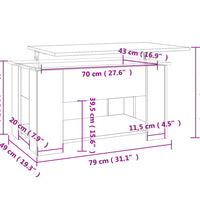 Couchtisch Grau Sonoma 79x49x41 cm Holzwerkstoff