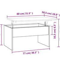 Couchtisch Braun Eichen-Optik 80x50,5x41,5 cm Holzwerkstoff