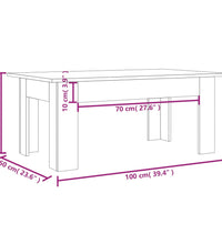 Couchtisch Grau Sonoma 100x60x42 cm Holzwerkstoff