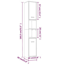 Badezimmerschrank Braun Eichen-Optik 30x30x183,5 cm