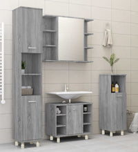 Badschrank Grau Sonoma 30x30x95 cm Holzwerkstoff