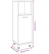 Badschrank Grau Sonoma 30x30x95 cm Holzwerkstoff