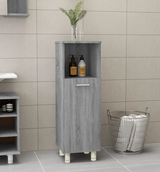 Badschrank Grau Sonoma 30x30x95 cm Holzwerkstoff