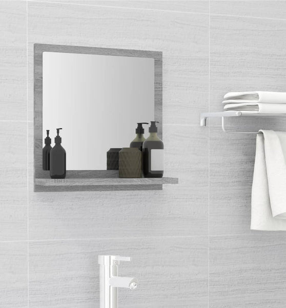 Badspiegel Grau Sonoma 40x10,5x37 cm Holzwerkstoff