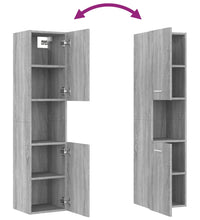 Badezimmerschrank Grau Sonoma 30x30x130 cm Holzwerkstoff