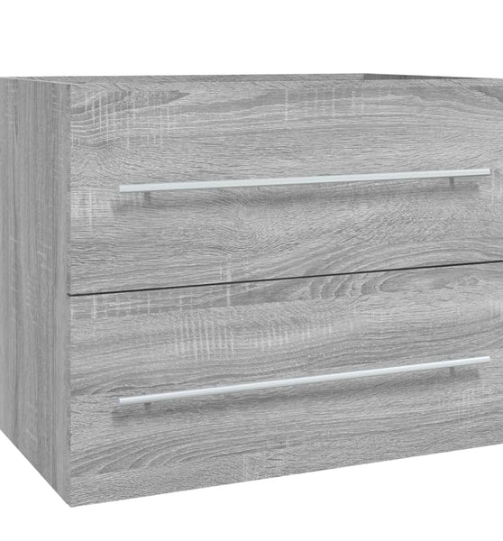 Waschbeckenschrank Grau Sonoma 60x38,5x48 cm Holzwerkstoff