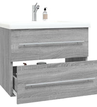 Waschbeckenschrank Grau Sonoma 60x38,5x48 cm Holzwerkstoff