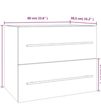 Waschbeckenschrank Grau Sonoma 60x38,5x48 cm Holzwerkstoff